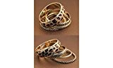 [FANT84] Lot de 5 bracelets rigides version léopard doré original femme