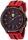 Ferrari - 830136 - Montre Homme - Quartz Analogique - Cadran Noir - Bracelet Silicone Rouge