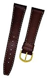 Fortis Swiss Bracelet de Montre en Cuir Marron avec coutures BEIGER 20 mm or 8801