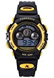 FSX-519g Montre Enfant Fille - Quartz - Digitale -Sport Alarme Chronomètre Eclairage (jaune)