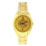 Gold Tone Seiko 5 Automatic Dress Watch Gold Dial