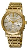 Gold Tone Stainless Steel Case and Bracelet Gold Dial Chronograph