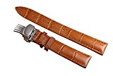grain véritable cuir de veau bande 12-22mm montre en cuir des femmes de luxe de luxe brun bracelet de remplacement ...