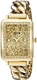 GUESS Femme U0896l2 Trendy Gold-Tone montre avec cadran doré, cadre de Crystal-accented et acier inoxydable G-link Band