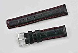 HIRSCH Grand Duke L, 100m-WR, Alligator Grain Watch Strap in Black / Red 22 mm, Steel Buckle
