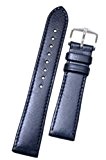 Hirsch Osiris L, cuir de veau italien Bracelet de montre en bleu, 20 mm, boucle Acier