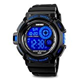 Homme Digital montre Sport Montre bracelet Bleu Mode Big Face Cadran rétroéclairage EL Chronomètre Fonction d'alarme léger Cheap montres on ...