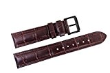 Italienne remplacement en cuir Bracelets / bandes crocodile 22mm luxe brun gaufré rembourrée pour les marques de première qualité