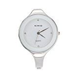 KIMIO Style Decontracte Elegant Bracelet Pour Femmes Montre-Bracelet A Quartz Blanc