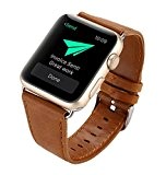 Kolylong Bracelet apple watch Cuir Boucle Bracelet montre-bracelet Courroie Pour Apple Watch 42mm, marron