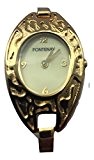 L''Femmes Fontenay montre à quartz analogique plaqué or 18 carats semi-rigide Bangle Watch