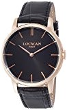 Locman 1960/montre homme/cadran noir/caisse acier et PVD Rosé/Bracelet Cuir Noir