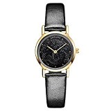 LONGBO Luxury Analog Quartz Bussiness Watch Couple Dress Watches Womens Waterproof Gold Case Black Phoenix Dial Wristwatches Black Leather Band ...