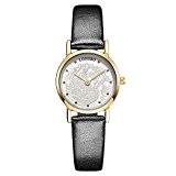 LONGBO Luxury Analog Quartz Bussiness Watch Couple Dress Watches Womens Waterproof Gold Case White Phoenix Dial Wristwatches Black Leather Band ...