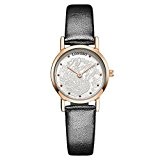 LONGBO Luxury Analog Quartz Bussiness Watch Couple Dress Watches Womens Waterproof Rose Gold Case White Phoenix Dial Wristwatches Black Leather ...