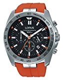 Lorus Watches - RT331EX9 - Montre Homme - Quartz Analogique - Chronomètre/Aiguilles/Luminescent - Bracelet Silicone Orange