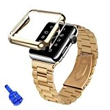 Malloom® Bracelet Pour Apple Watch iWatch montre en acier inoxydable + Adaptateur + Housse 38mm