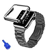 Malloom® Bracelet Pour Apple Watch iWatch montre en acier inoxydable + Adaptateur + Housse 38mm