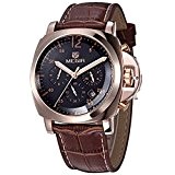 megir Men Luxury Watch Homme Chronographe Sport Watch Genuine Leather Men's Quartz Wrist Watch