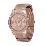 METROPOLITAN - chronograph femme - modele TOP STAR - Made with Crystals from Swarovski - dore rose