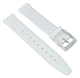 Minott Ersatzband Uhrenarmband Silikon Band Weiß passend zu Swatch Uhren Skin 16 mm 27174
