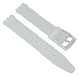 Minott Ersatzband Uhrenarmband Silikon Band Weiß Transparent passend zu Swatch Uhren Skin 16 mm 27175