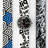 Montre Bill's Watches Addict - Coffret 3 bracelets slap silicone colorés - Montre mixte tendance avec cadran noir interchangeable