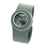 Montre Bill's Watches Classic - Montre slap silicone gris - Mixte - Cadran noir