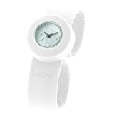 Montre Bill's Watches Mini - Montre slap silicone blanc - Enfant femme - Cadran blanc