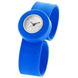 Montre Bill's Watches Mini - Montre slap silicone bleu - Enfant femme - Cadran blanc