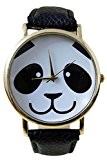 Montre-bracelet de motif de panda - SODIAL(R)Montre-bracelet de modele de panda pour femme noir