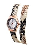 montre bracelet femme double tour style leopard croco cadran doré rose michael john
