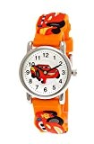 Montre Enfant - Quartz - Analogique - Car/Bolide/Auto/Voiture - Orange/Rouge/Blanc/Argent C49