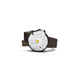 Montre Klokers Swiss Made KLOK-1 Steel Case Yellow Point Brown Leather Strap K01-CPG-MR