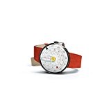 Montre Klokers Swiss Made KLOK-1 Steel Case Yellow Point Red Leather Strap K01-CPG-RS