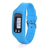 Montre Sport Unisexe, Reason Numérique Podomètre LCD Étape Run Walking Distance Calorie Counter Montre Bracelet Bleu