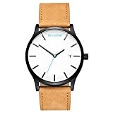 MVMT Watches Classic White/Black Tan Leather