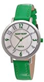 Naf Naf - N10132-207 - Dianna - Montre Femme - Quartz Analogique - Cadran Nacre - Bracelet Cuir Vert
