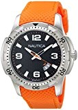 Nautica - NAI12519G - Montre Homme - Quartz Analogique - Cadran Noir - Bracelet Silicone Orange