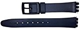 New 12mm (15mm) Sized Replacement Resin Strap Compatible for Swatch® Watch - Black