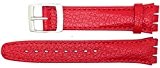 New 17mm (20mm) Sized Genuine Leather Strap Compatible for Swatch Watch - Red - 400NN20