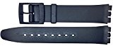 New 17mm (20mm) Sized Resin Strap Compatible for Swatch Watch - Black - RG12