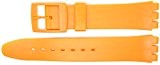 New 17mm (20mm) Sized Resin Strap Compatible for Swatch Watch - Orange - RG14O