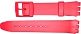 New 17mm (20mm) Sized Resin Strap Compatible for Swatch® Watch - Red - RG14R