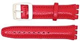 New 19mm (22mm) Sized Genuine Leather Strap Compatible for Swatch® Watch - Red - 400NN22