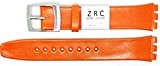 New ZRC 16mm (19mm) Sized Genuine Leather Strap Compatible for Swatch® Watch - Orange - ZL6911619