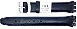 New ZRC 17mm (20mm) Sized Genuine Leather Strap Compatible for Swatch® Watch - Navy Blue - ZL6431706