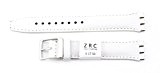 New ZRC 17mm (20mm) Sized Genuine Leather Strap Compatible for Swatch® Watch - White - ZL6431702