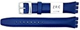 New ZRC 17mm (20mm) Sized Genuine Leather Strap Compatible for Swatch® Watch - Blue - ZL6431712