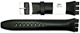 New ZRC 19mm (22mm) Sized Genuine Leather Strap Compatible for Swatch® Watch - Black - ZL6431901